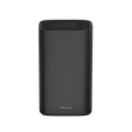 Straight on view of the CPM-MaxLite_AP215SF3B-air purifier in black with controls on top and small logo on bottom front