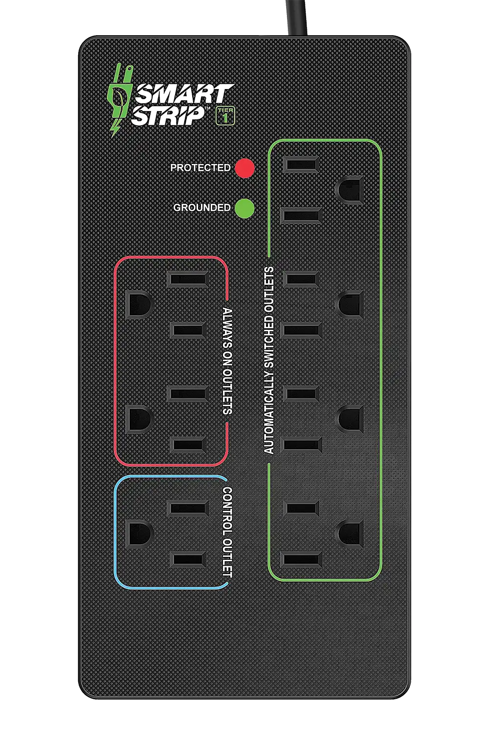 BITS Ltd KCG-7MVR  Tier 1 Advanced Smart Strip—with 1 control outlet, 2 always-on outlets and 4 automatically switched outlets
